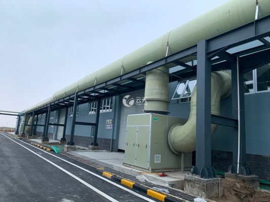 廢氣處理工程前置風(fēng)機(jī)及外管、管廊架